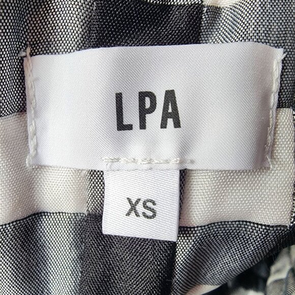 LPA Revolve Womens XS Dress Rachele Checker Black White Tie Strap Mini Party - Picture 9 of 12